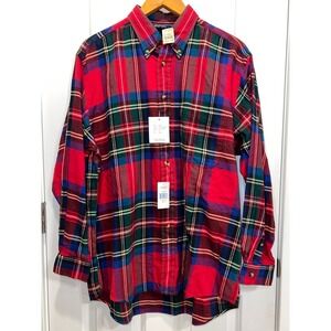 NWT Nautica Plaid Flannel Shirt Button Down Long Sleeve Classic Mens Size L